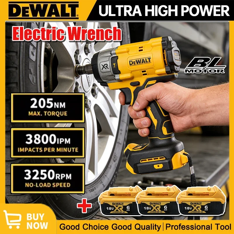

Электрический гайковерт Dewalt 205 Нм, бесщеточный ударный гайковерт 3250 об/мин, беспроводной, с высоким крутящим моментом, для ремонта, совместим с аккумулятором Dewalt 18В