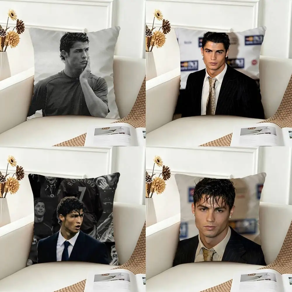 C-Cristiano Ronaldo  Double-sided Printed Square Decorative Cushion Cover for Sofa Living Room Home Decor
