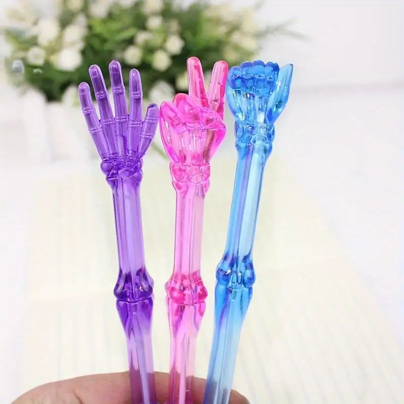 3er-Set Kreative Fingerknochen-Kugelschreiber, Niedliche Kawaii-Schreibwaren für Kinder, Geschenke, Büro- und Schulbedarf, Neuartige Lustige Artikel