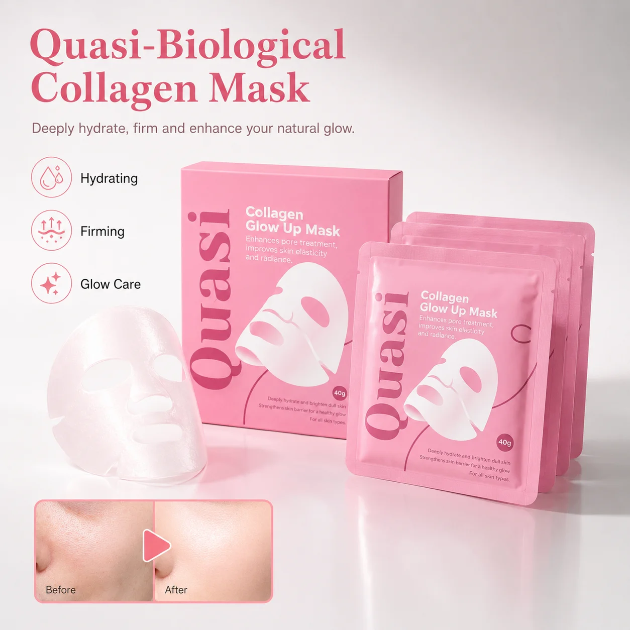 Bio Collagen Overnight Face Mask Korean Advanced Formula Anti Aging Hydrating Brightening Firming Pore Refining Daily Skin Care