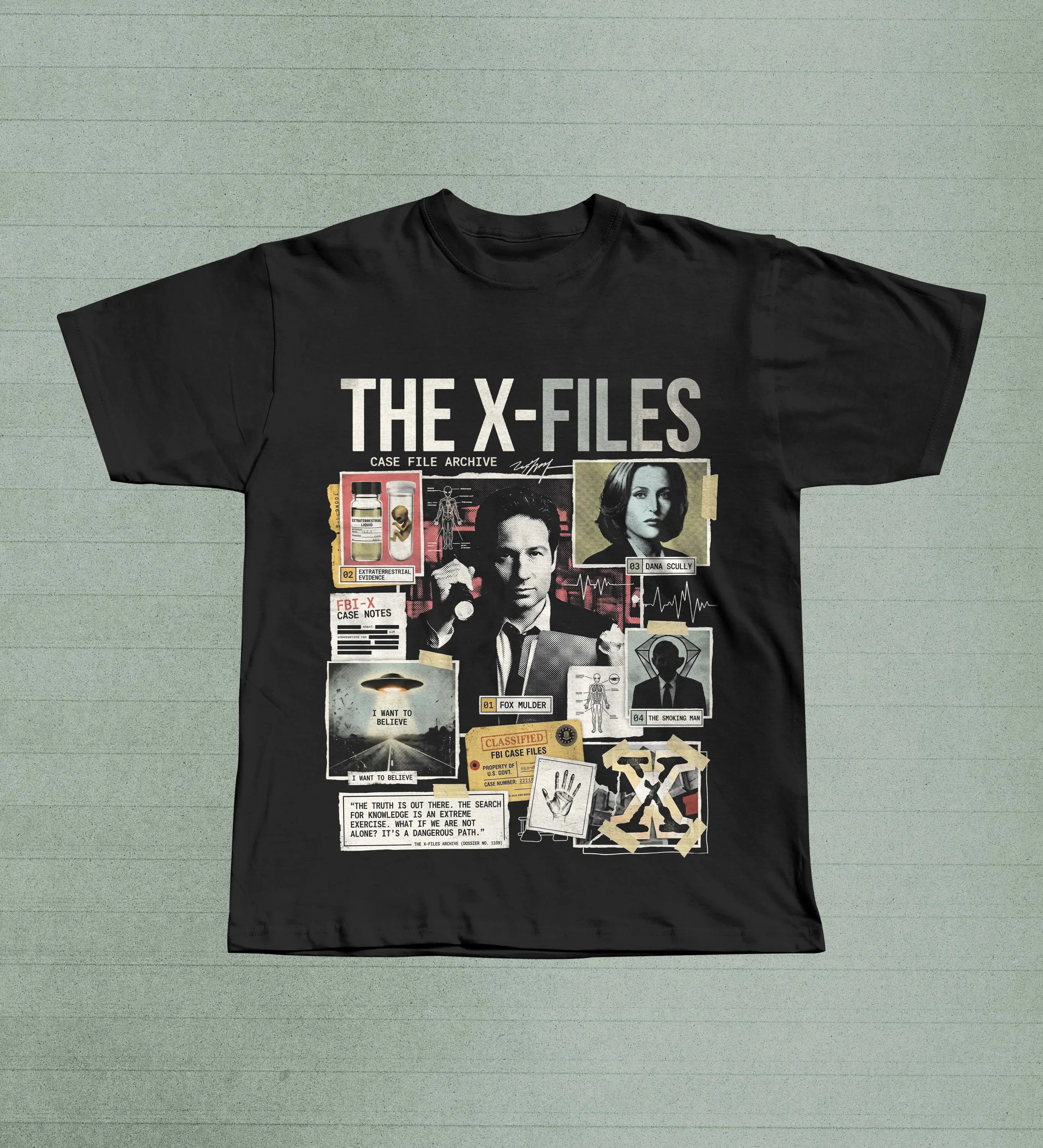 The X-Files Shirt | Mulder Scully Case File T-Shirt | 90s Sci-Fi Graphic Tee