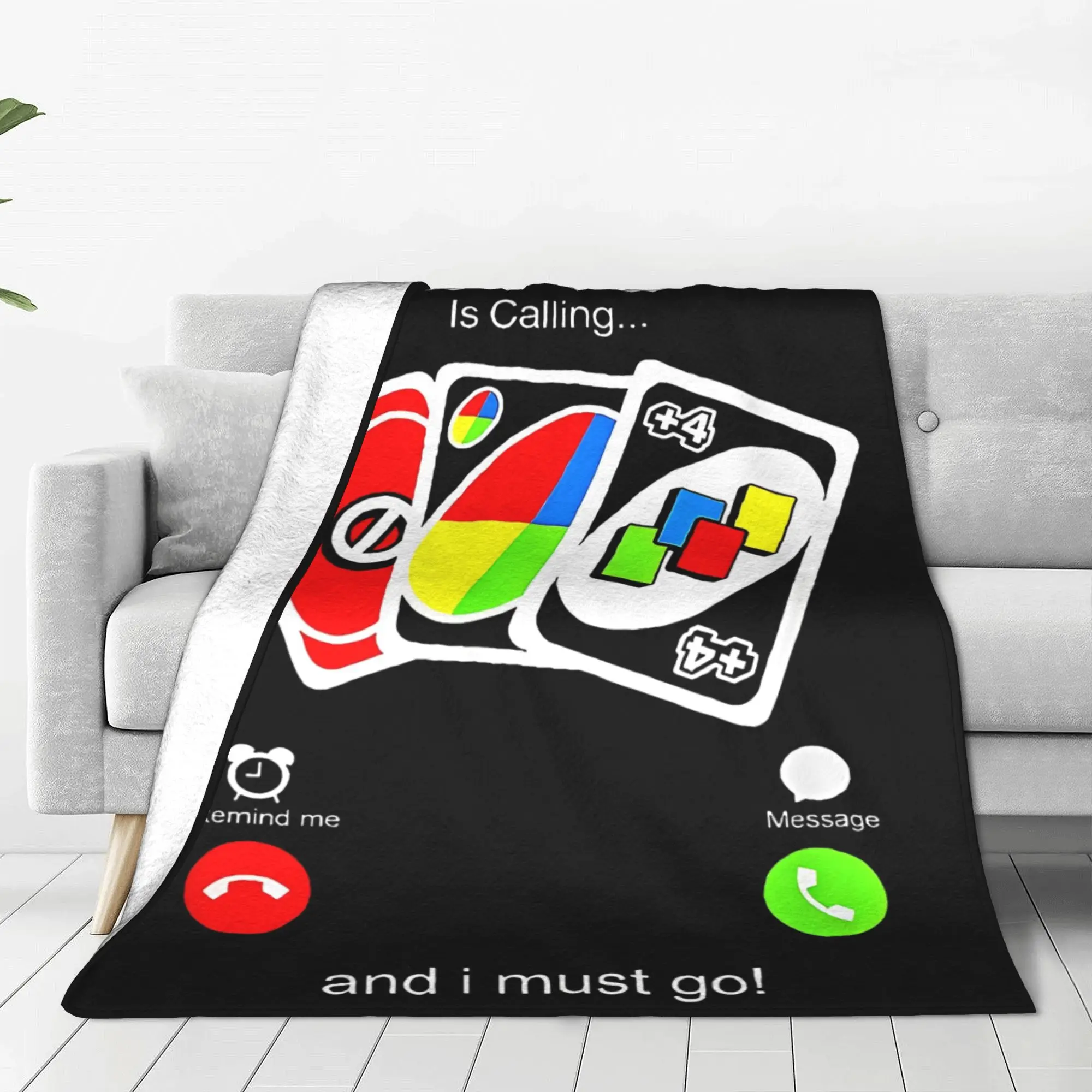 U-UNO-O Is Calling And I Must Go Knitted Blankets Coral Fleece Plush Board Games Ultra-Soft Throw Blankets Outdoor Couch Quilt