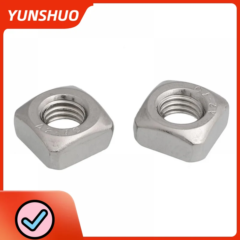 20pcs/lot M3 M4 M5 M6 M8 M10 DIN 557 Square Nuts GB39 304 A2-70 Stainless Steel Square Nut Foursquare Quadrate