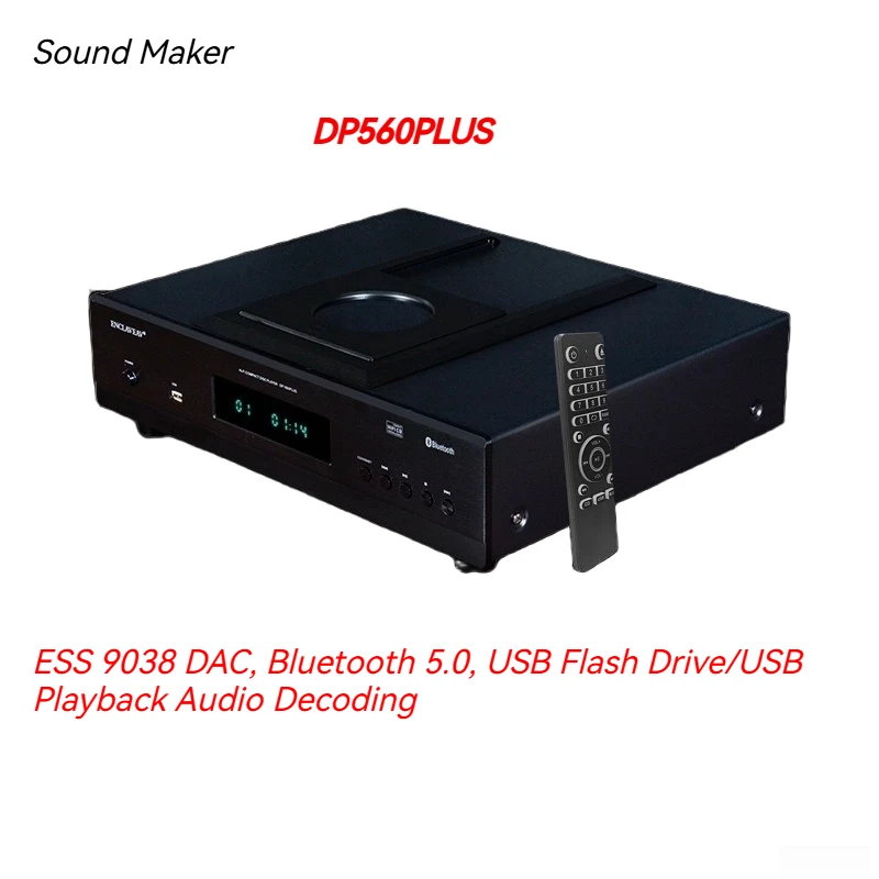 

Sound Maker-DP560PLUS Hi-Fi CD-плеер с ЦАП ES9038, Bluetooth 5.0, USB-флеш-накопитель/отверждение через USB, декодирование звука