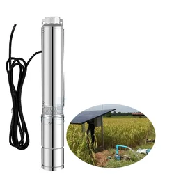 370W 750V Submersible Solar Water Pump Deep Well 4Inch Body 1.5Inch Outlet Caliber Flow 8m³/Hour Solar Brushless PV Well Pump
