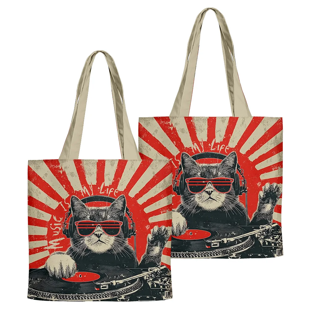 

Cute Cat Tote Bags funny unisex Shoulder Bag oxford Portable Handbags for Cat Lover Lightweight Shopping Bag Fashion