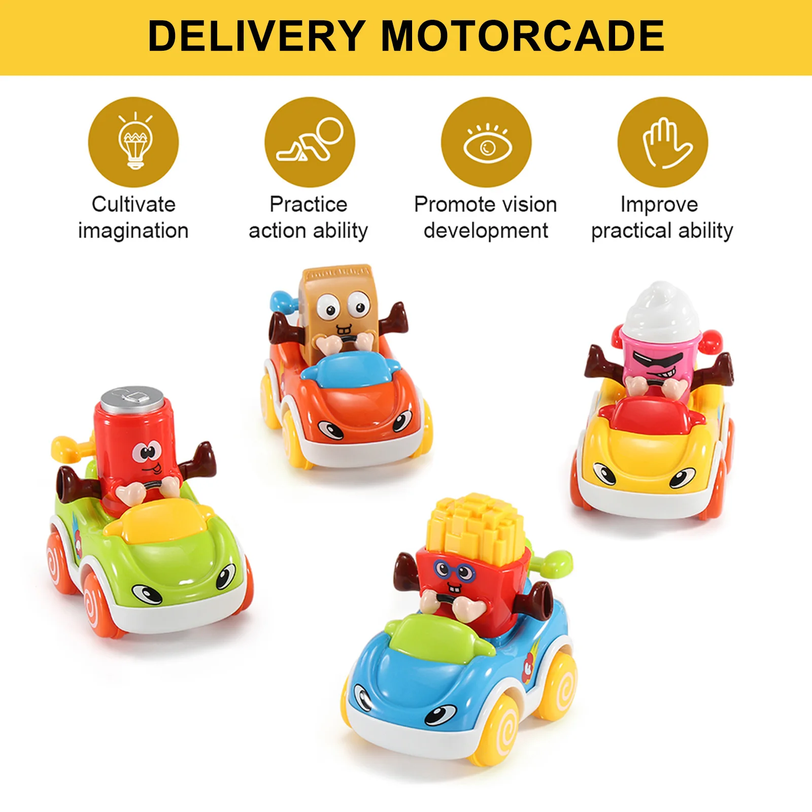 아이들을 위한 재미있는 만화 풀백 자동차 세트 - 아이들이 좋아할 다채로운 대화형 학습 장난감 장난감