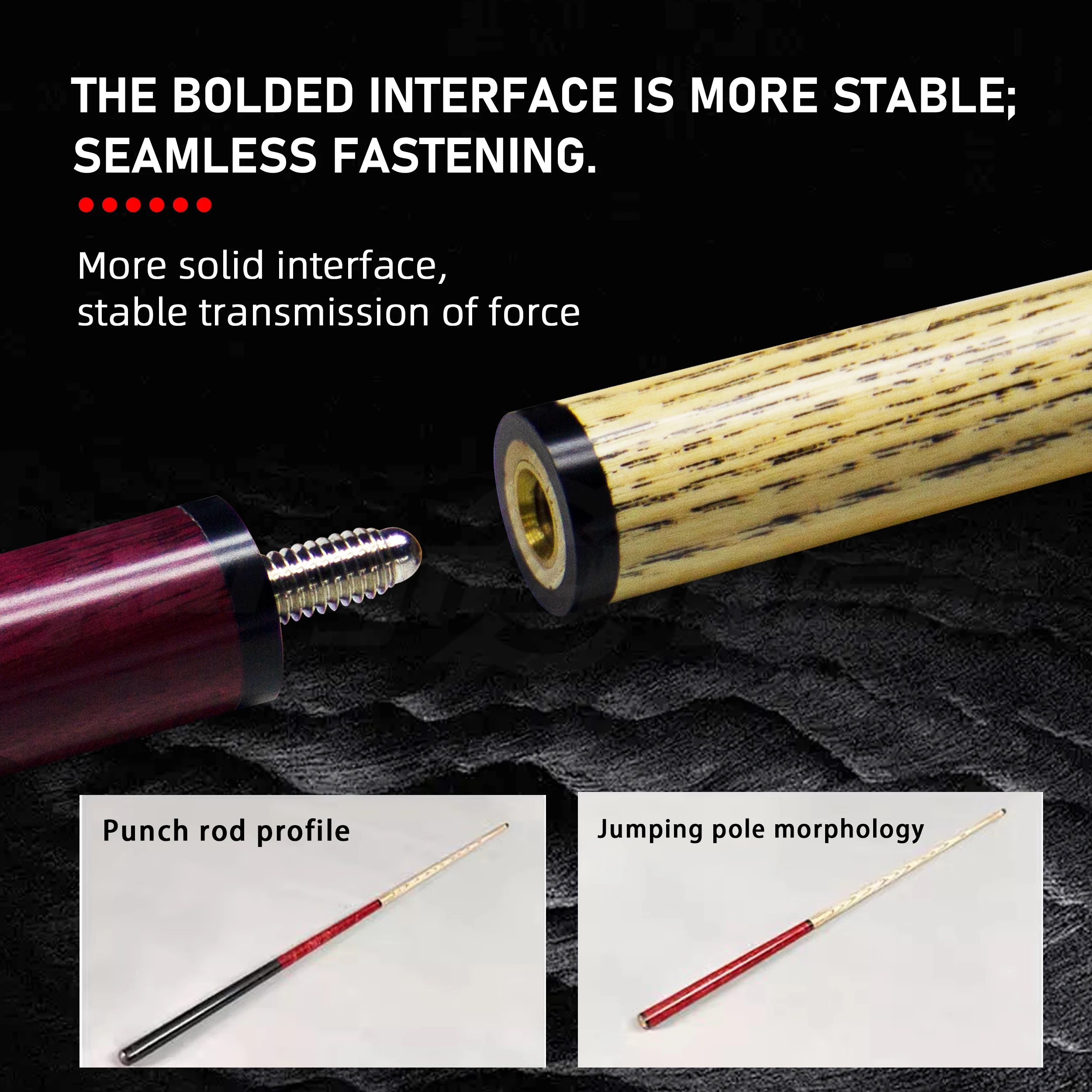 프로페셔널 레드 우드 점프 브레이크 당구 큐 13.5mm 듀얼 유즈 고강도 강력 브레이크/정밀 점프 큐 54.53인치 1/3 분할