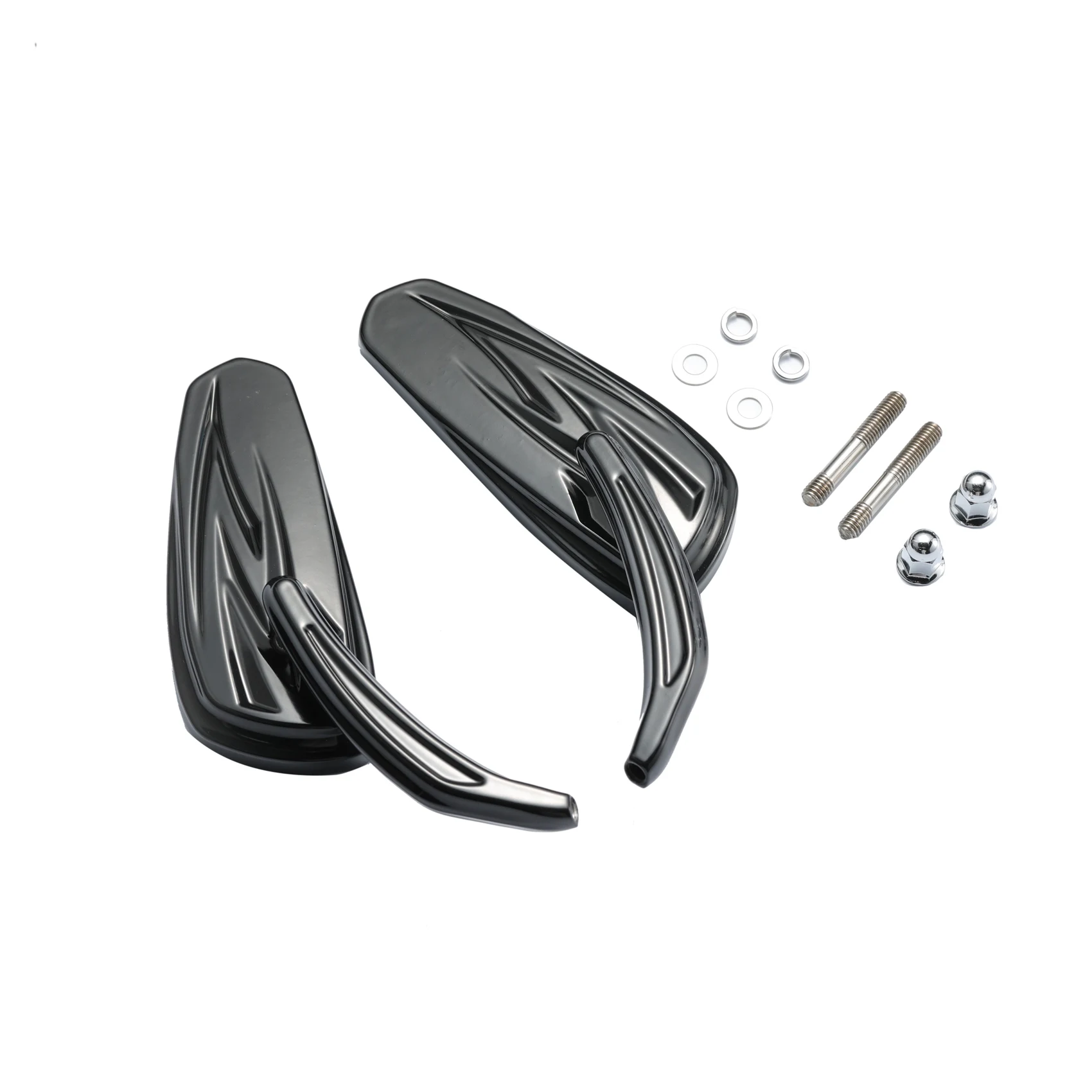 

Motorcycle Flaming Black Side Mirrors Rearview Mirror for Softail Standard Glide Electra Road Custom