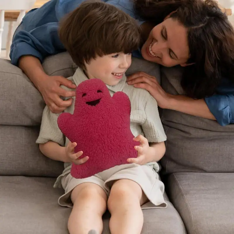 

Plush Ghost Pillow Unique Ghost Design 25cm Cuddly Doll Spooky Halloween Ghost Face Plushie Toy Cuddly Halloween Decorations