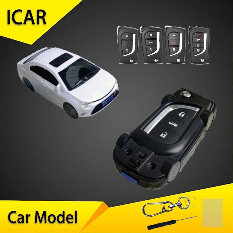 

For Toyota Levin Car Model Key Case for Corolla RAV4 C-HR Yaris Aygo Avensis Scion Vitz Flip Folding Car Key Cover Holder Fob
