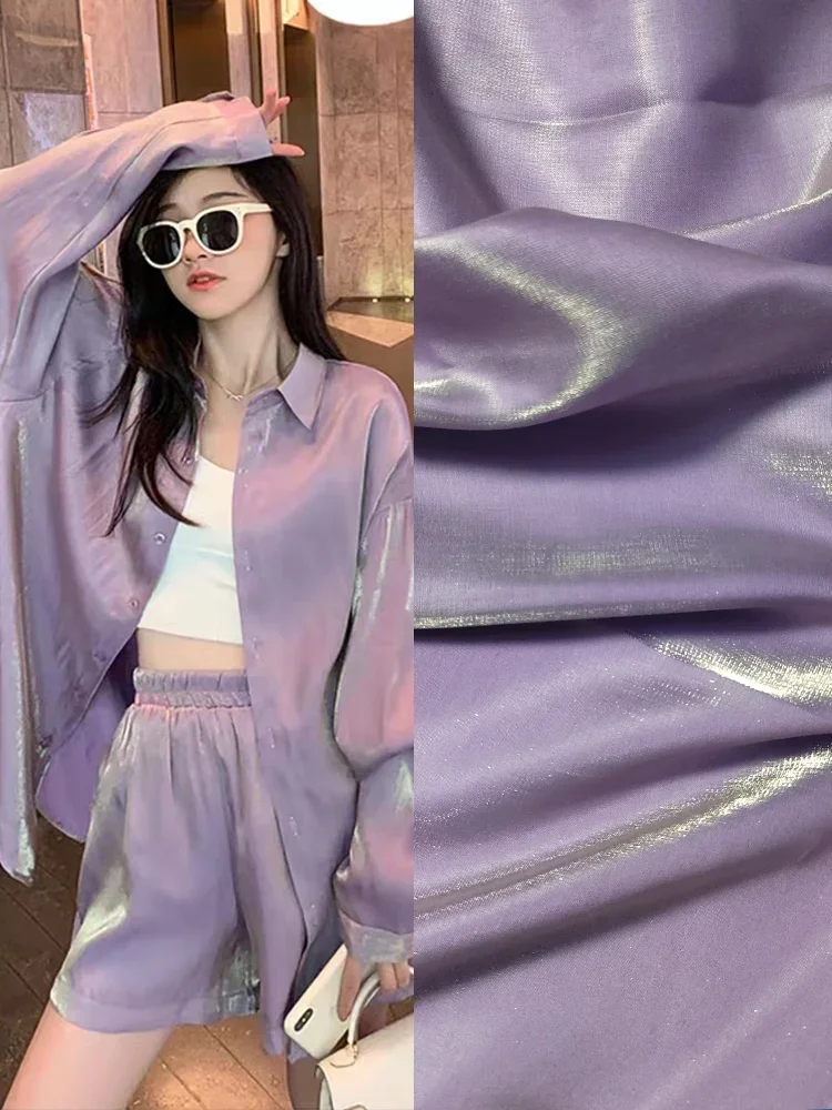 Mermaid Girl Gradient Color Fantasy Satin Fabric for Wedding Dress Hanfu Fashion Clothing Diy Sewing By The Yard Cloth