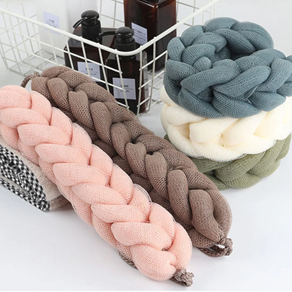 Bathtub Scrubber Convenient Strap Exfoliating Massage Convenient Deep Cleaning Refreshing Reviving Mesh Bath Puff Shower Tools