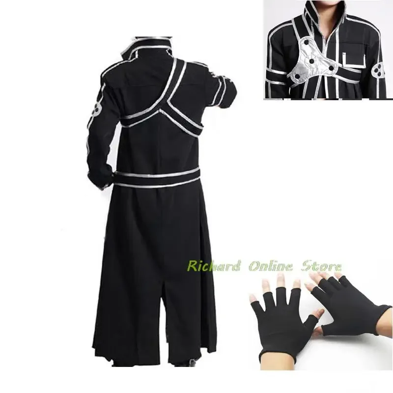 Anime Sword Art Online Cosplay Costumes Kirito Kazuto Kirigaya Jacket Halloween Costumes Robe Suit Wig Party A Uniform Colthing