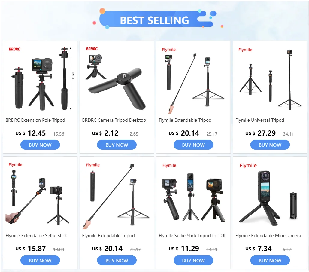 Flymile Action 6 ausziehbarer Stativ-Selfie-Stick mit Schnellverschlussbasis für DJI OSMO Action 6-Zubehör, Vlog-Griff – Detail 1