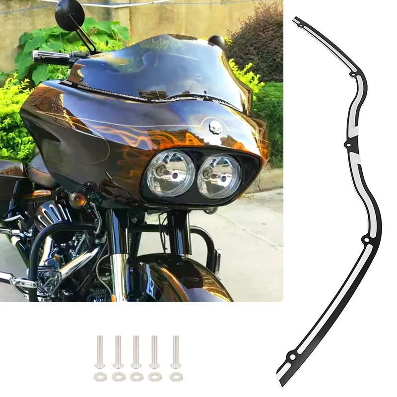 Motorcycle Accessories Black Batwing Fair Windshield Windscreen Trim For Harley Road Glide FLTR FLTRX 1998-2013