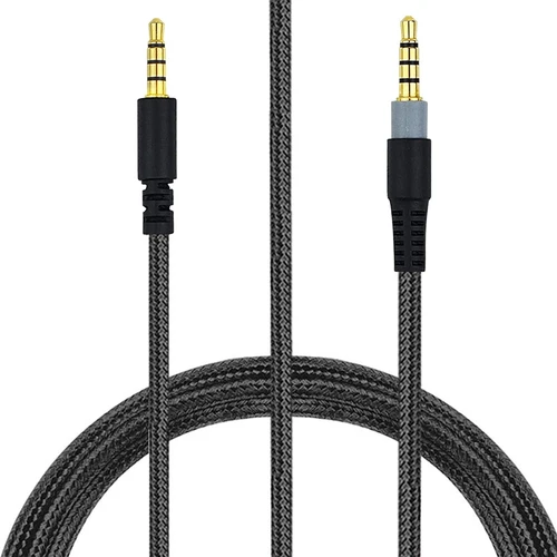 Imagen 2 del producto Cable de extensión de nailon trenzado OFC para auriculares, repuesto Aux de 3,5mm para Kingston HyperX Cloud Mix Alpha S, para juegos
