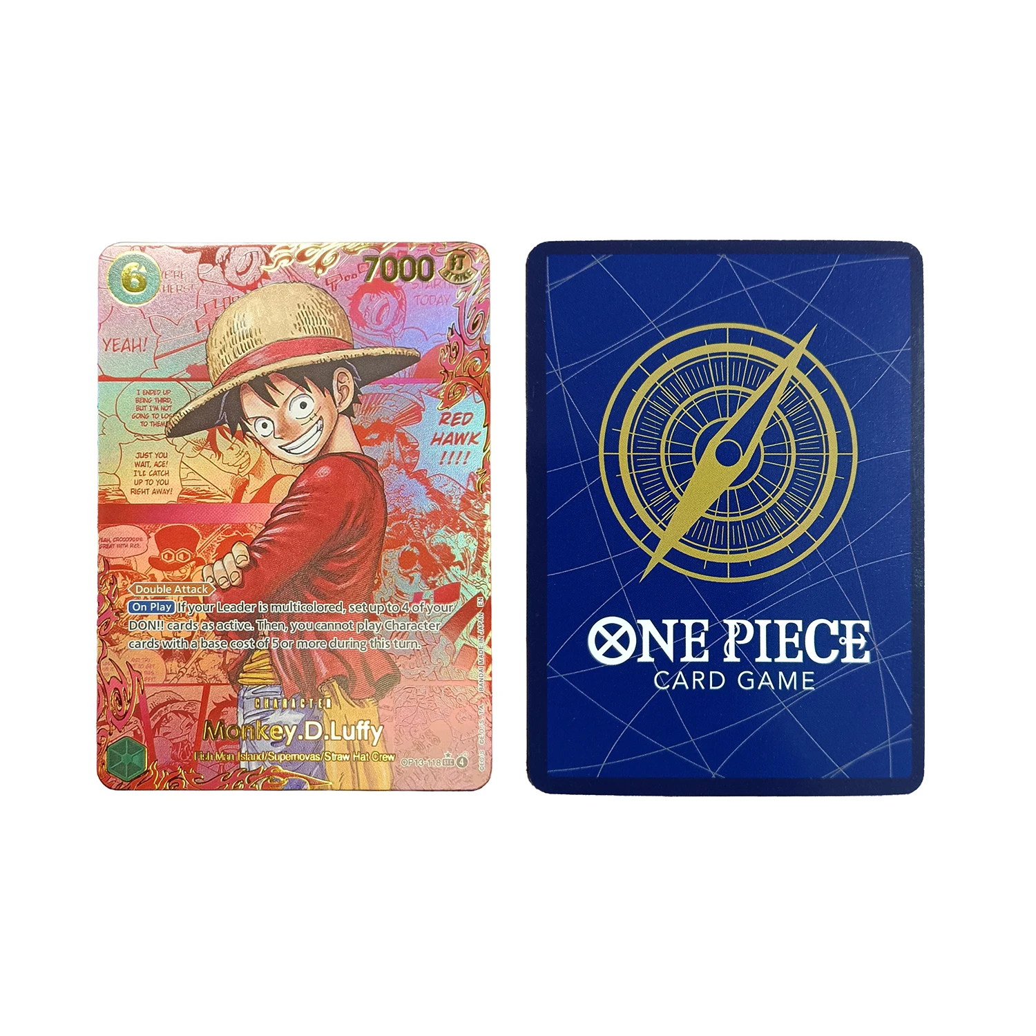 OPCG English Luffy card OP13-118 GOLD Textured Foil Card Anime Collectible Cards Proxy Cards