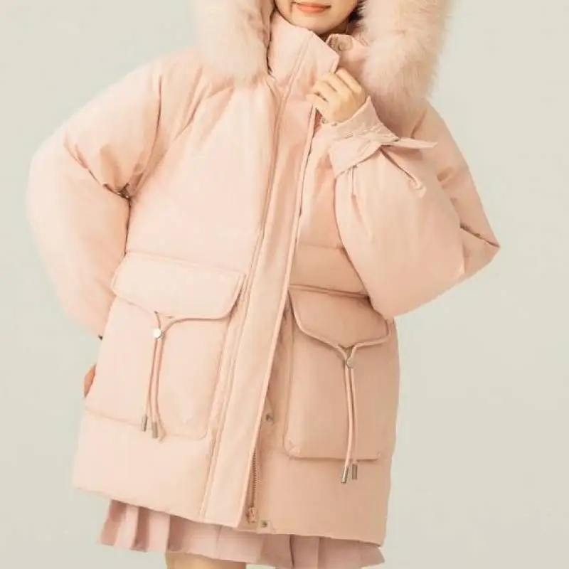 Hooded Winter 2025 New Women's Medium and Long Thick Loose Breadman