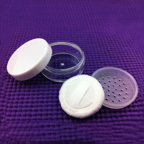 Imagen 1 del producto Frascos de polvo sueltos vacíos de 20g con tamiz de malla, tapa blanca, subpaquete de polvo, contenedor de cosméticos