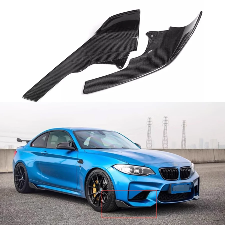 

For BMW M2 F87 2014-2021 Carbon Fiber wrap angle Car Front Bumper Splitter Corner Trim Cover Front Chin upgraded body kit