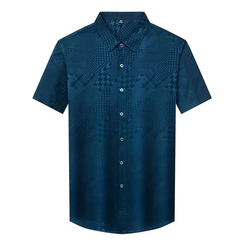 Genuine Silk 90.8% Blend Shirts For Men Short Sleeve Lightweight Summer High-Quality Soft Comfortable Slim Fit Camisas De Hombre