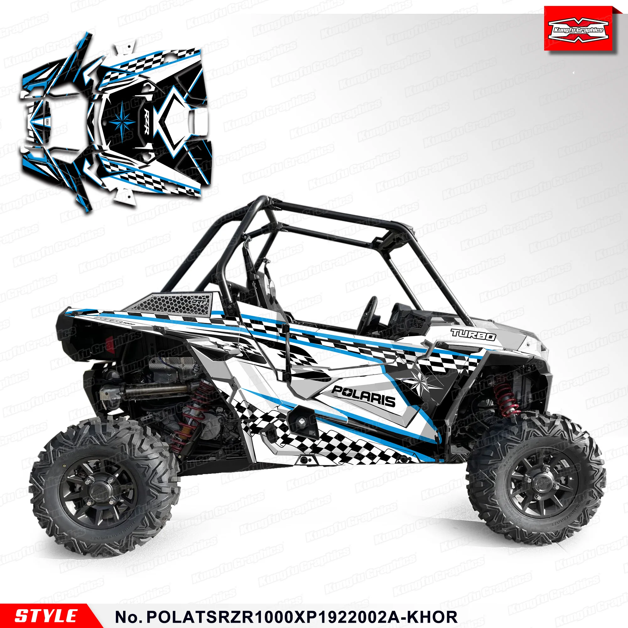 ملصقات رسومات الكونغفو تغليف الرسومات لـ Polaris TURBO S RZR XP 1000 2019 2020 2021 2022، أزرق، POLATSRZR1000XP 1922002 أ(ب)-خور