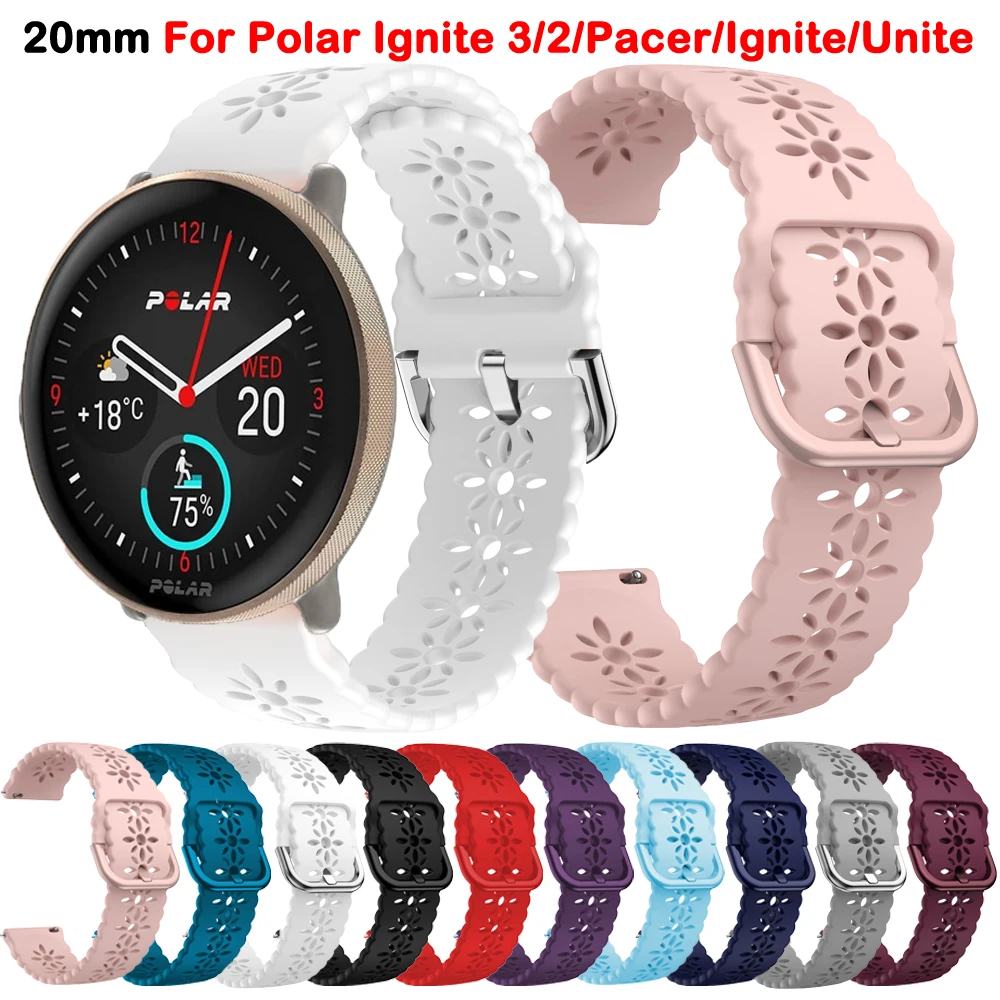 

Ремешок силиконовый для смарт-часов Polar Ignite 3/2/Unite/Pacer, 20 мм
