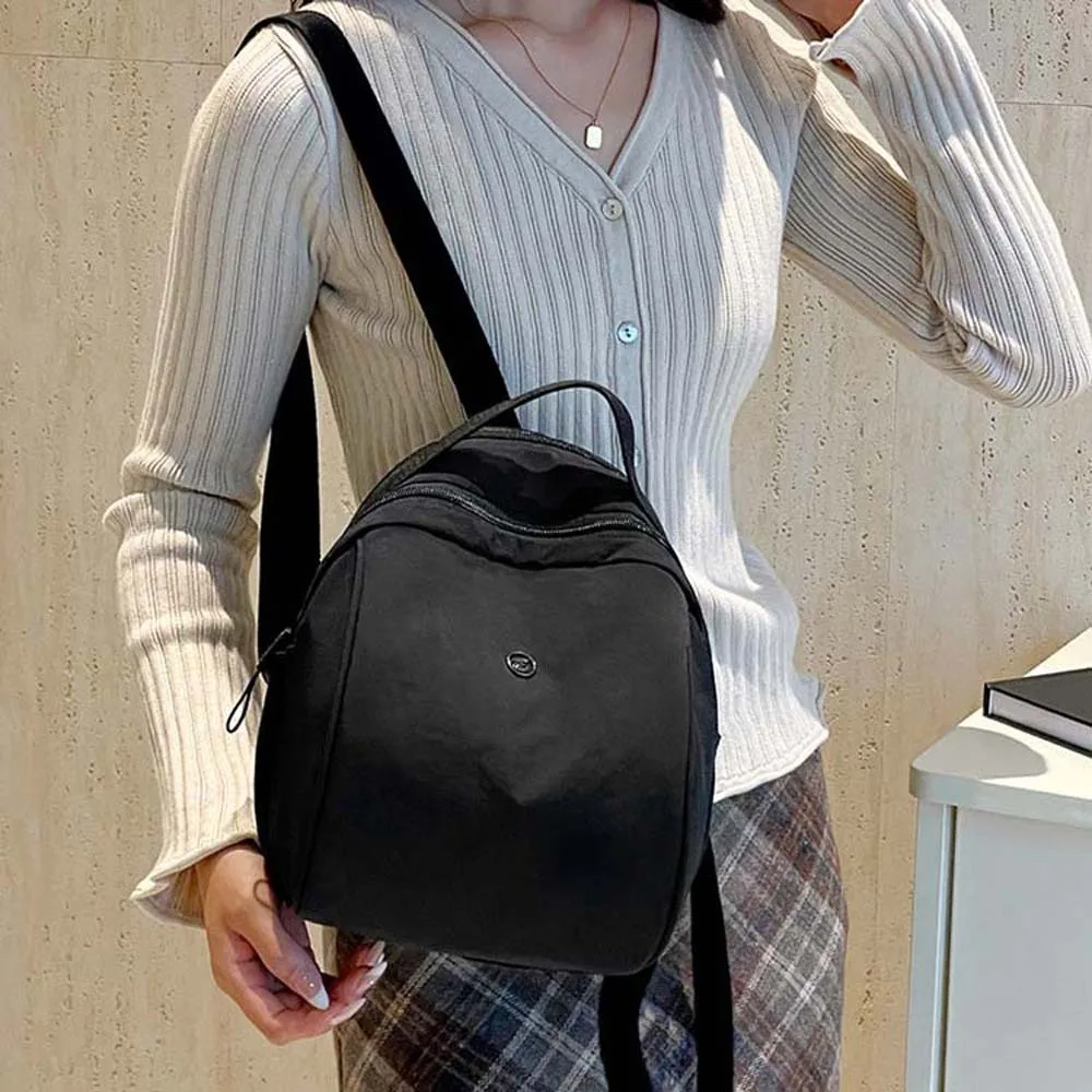 

Рюкзак из ткани Оксфорд большой емкости с защитой от брызг воды, однотонная женская школьная сумка, регулируемая сумка на плечо в японском стиле