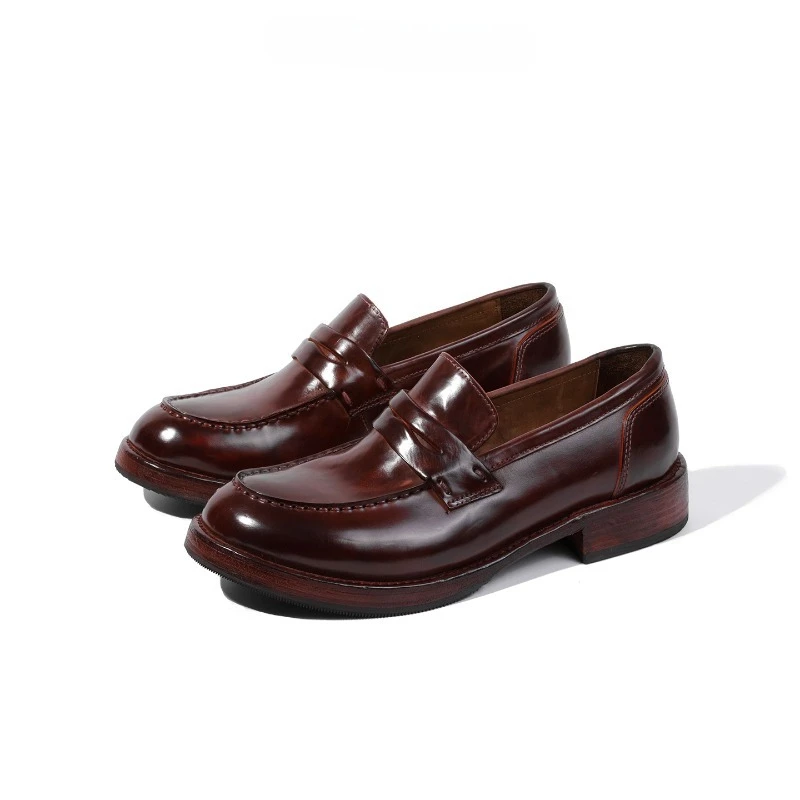 

New British Style Loafers Men's Dress Shoes Business Office Genuine Leather Casual Wedding Shoes Male Breathable Oxfords