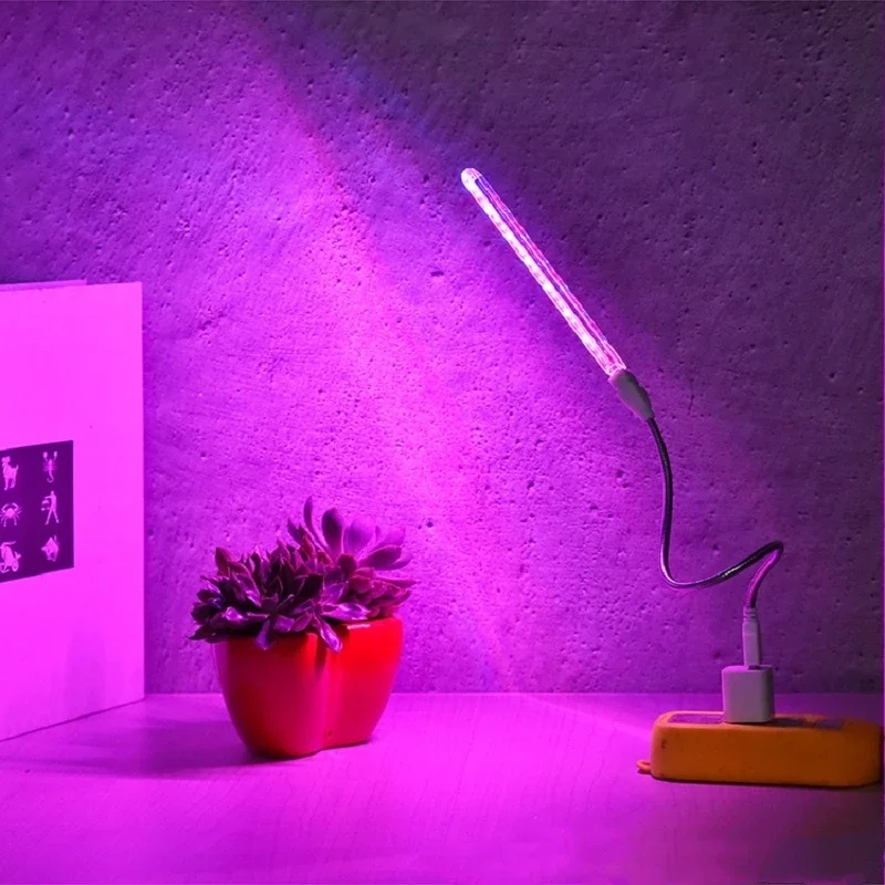 Usb 5V Led Grow Licht Full Spectrum Plant Lamp Met Flexibele Slang Indoor Kas Fyto Lamp Bloem Zaailing Hydroponic Licht