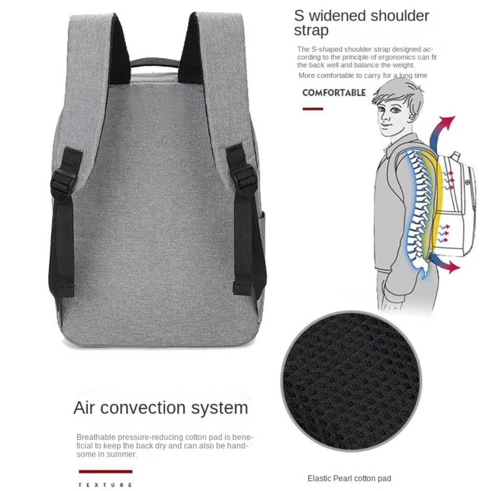 15.6 inches Versatile Backpack High Quality Oxford Cloth Black Grey Blue Red Business Rucksack Washable Computer Bag Unisex