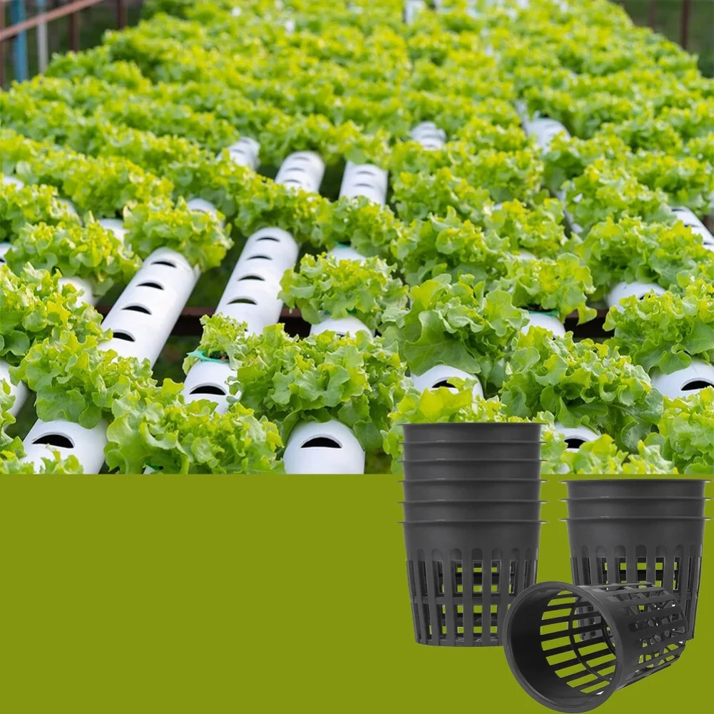 

Planting Basket Black Plastic 4-inch Slotted Plant Mesh Cup Planting Bucket Basket Plant Growing Box Flower Pot
