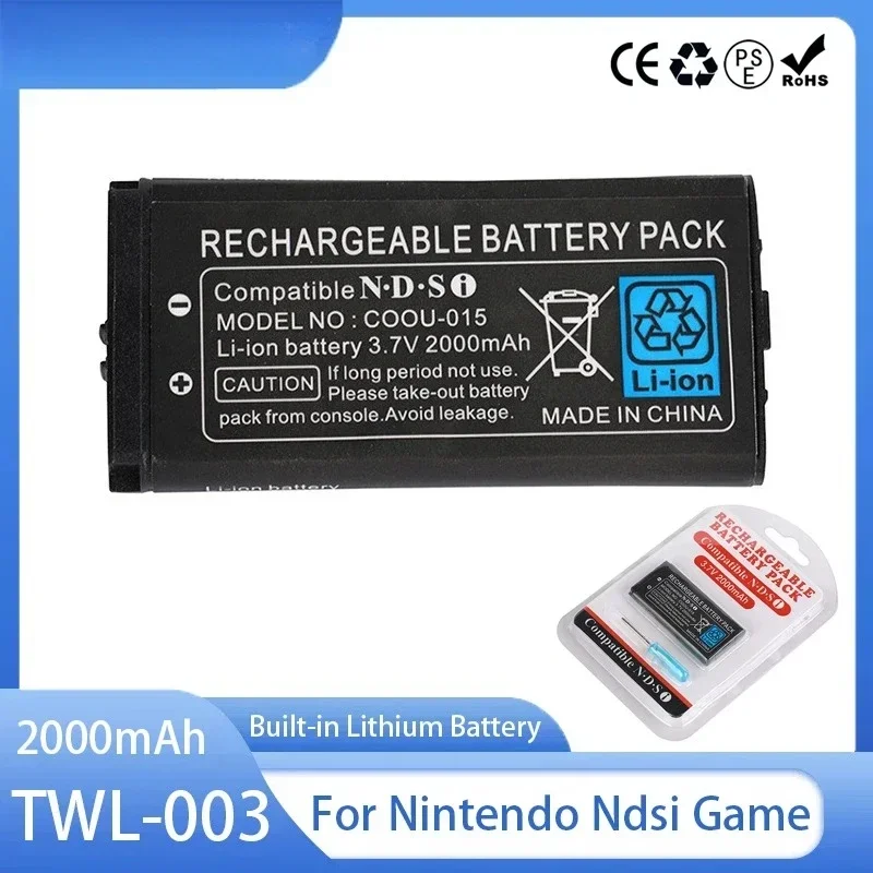 Replacement Battery TWL-003 Game Console 3.7V 2000mAh Rechargeable Battery With TWL003 For Ndsi Game Console Built-in Batteries