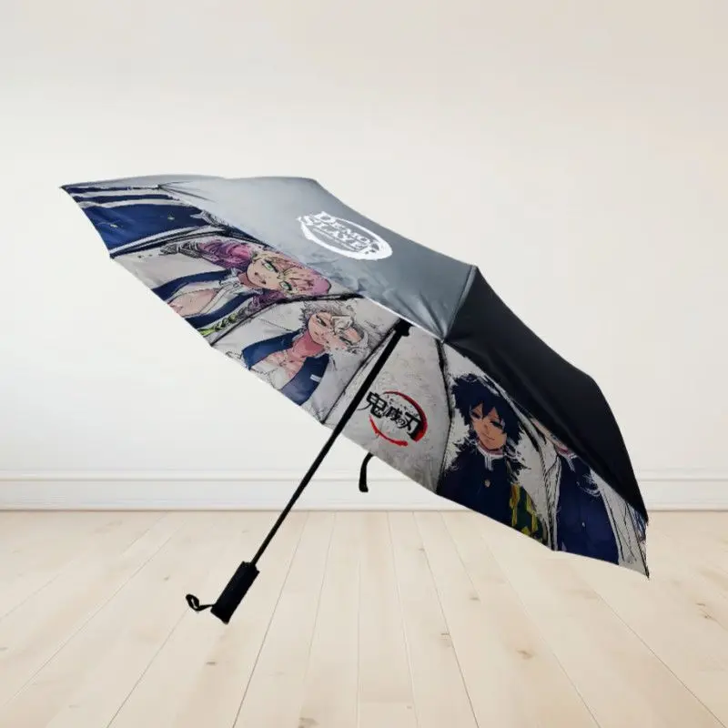Demon Slayer simpatico cartone animato a tema anime moda studente creativo pieghevole protezione UV e ombrellone a doppio scopo regalo