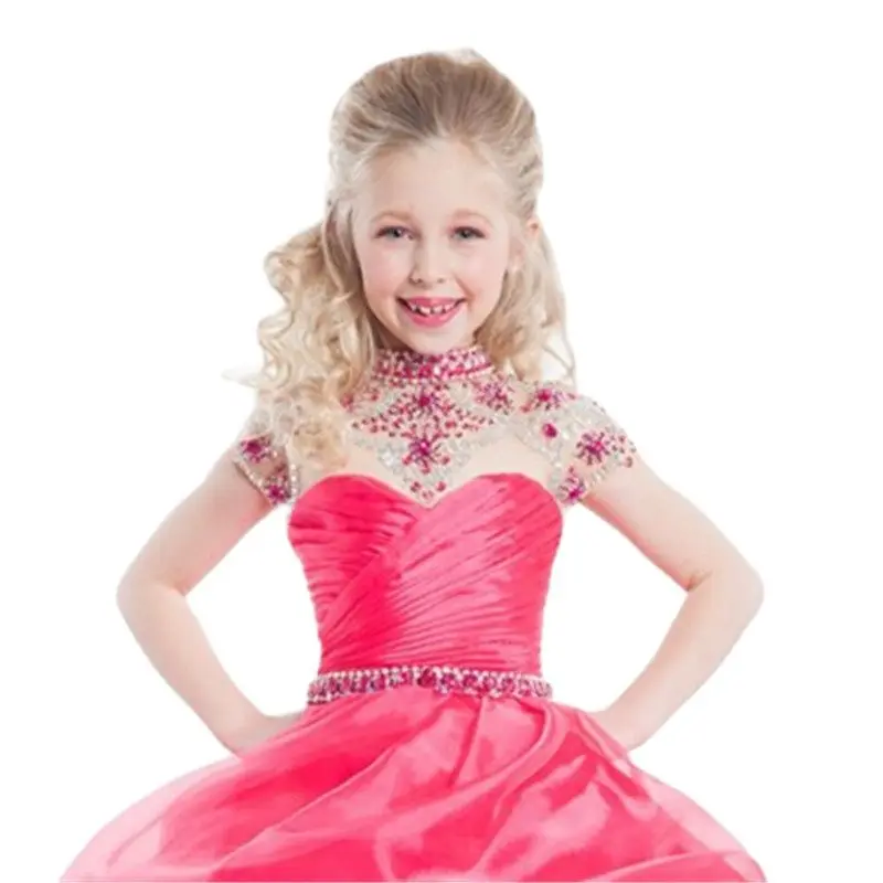 

Kids Flower Girl Dresses Children Pageant Evening Gowns Sequined Lace Mesh Ball Gowns Wedding First Communion Dresses