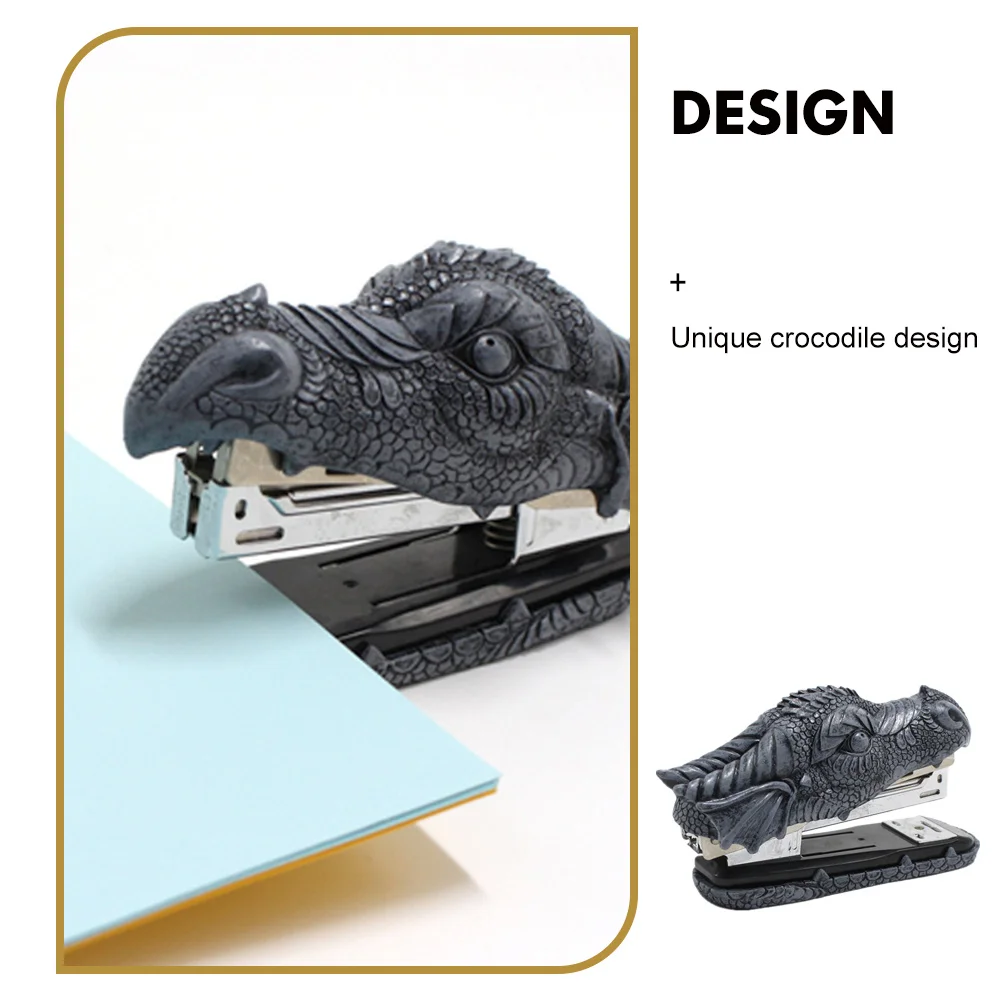 

Creative Crocodile Resin Stapler Desktop Office Stationery Smooth for School and Office Stapler Adorn