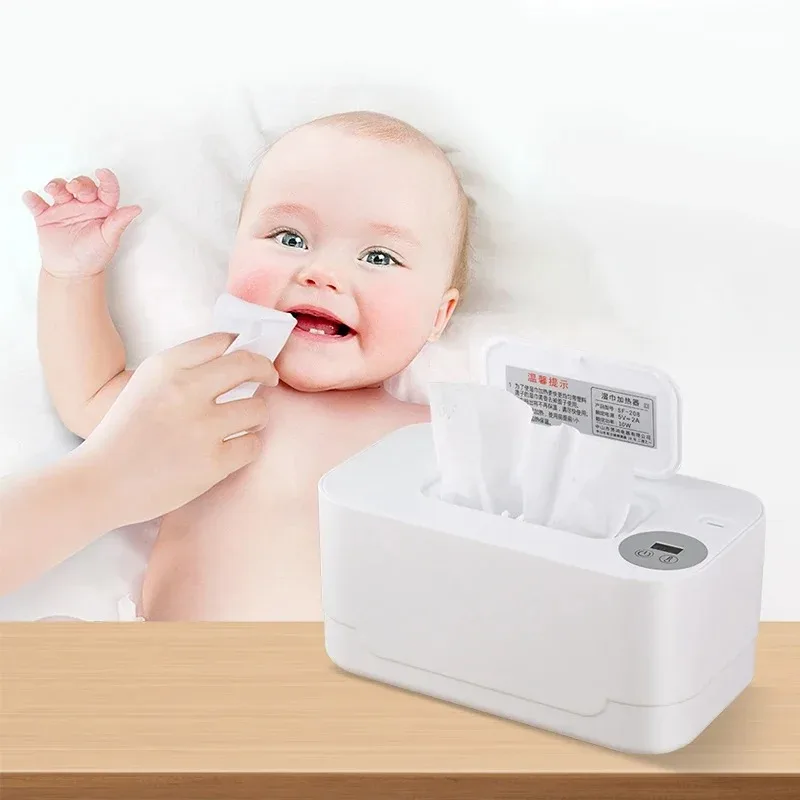Baby Wipe Warmer LED Digital Display Large Capacity Baby Wet Wipes Warmer Dispenser USB Powered Adjustable Temperature Heating