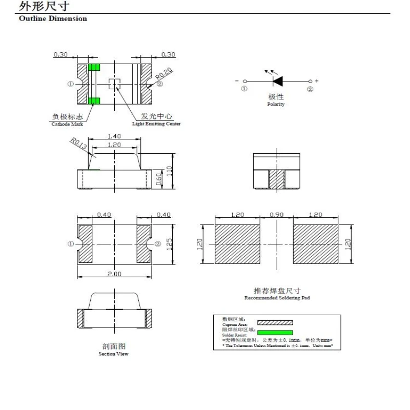 0805 백색 LED 램프 구슬 SMD LED 조명 크기 2012 발광 다이오드 높은 밝은 품질 100pcs