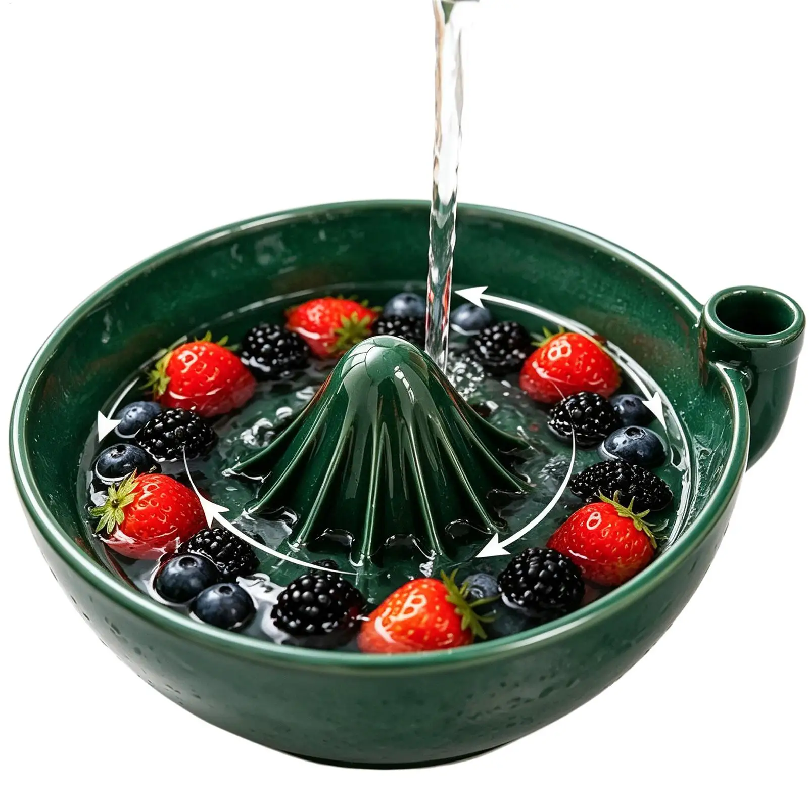 Fruit Washing Bowl Swirling Water Flow Ceramic Basket With Drainage Holes Fruit Rinsing Bowl For Salad Prep Food Vegetable