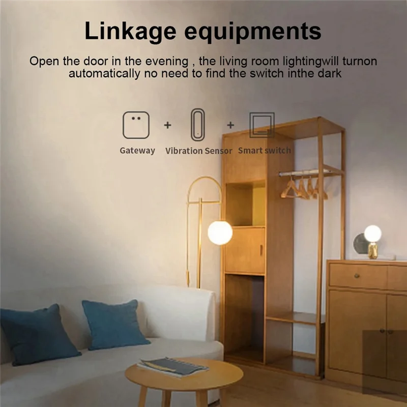 Tuya Zigbee capteur de vibrations intelligent garde de sécurité à domicile surveillance en temps réel alarme Notification détecteur d'inclinaison