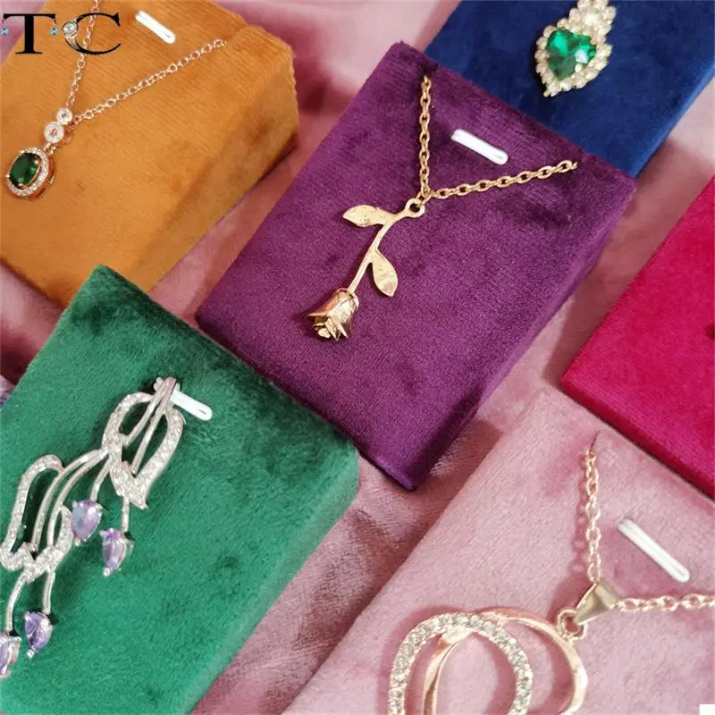 Necklace Organizer Exhibitor Jewelry Display Props Wholesale 5Pcs/lot 6*7Cm Small Rack High Quality Velvet Necklace Holder