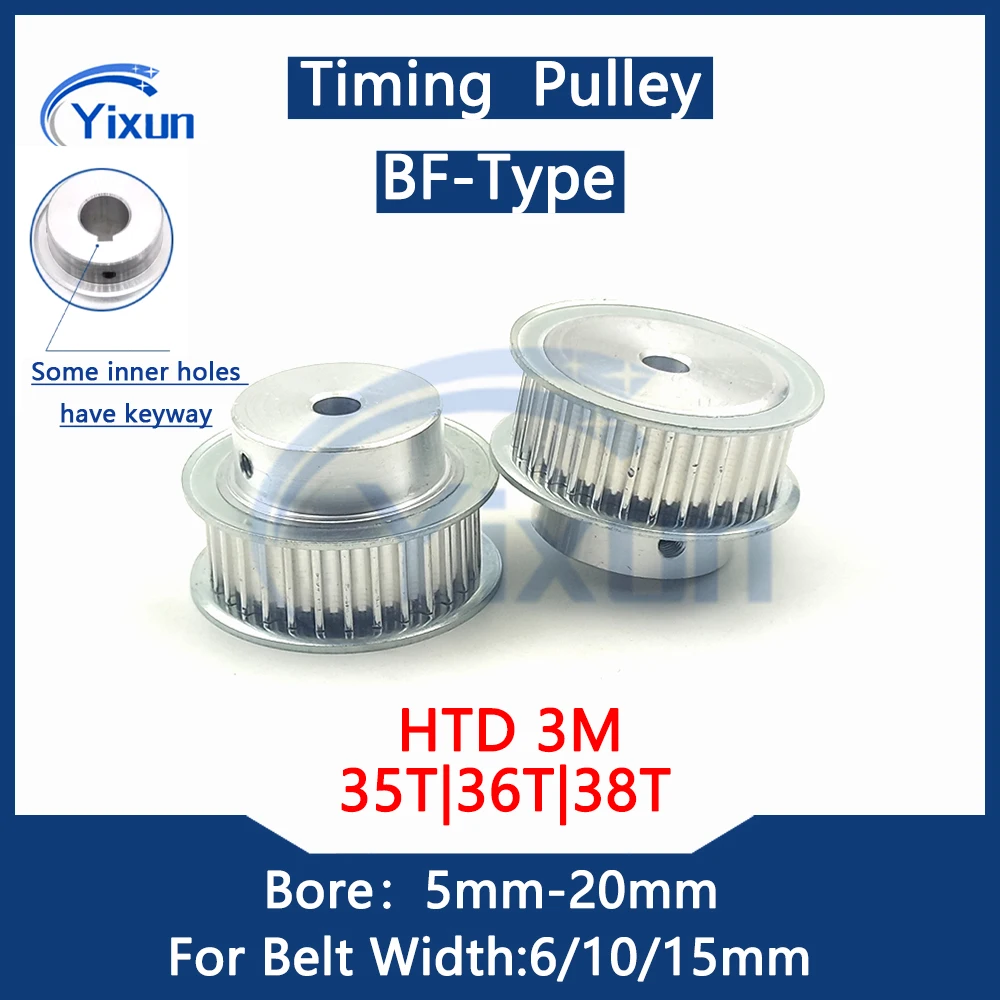 HTD 3M 35T 36T 38 Teeth Timing Pulley Bore 5mm-20mm For Belt Width 6/10/15mm Synchronous Pulley With Keyway HTD3M gear 36Teeth