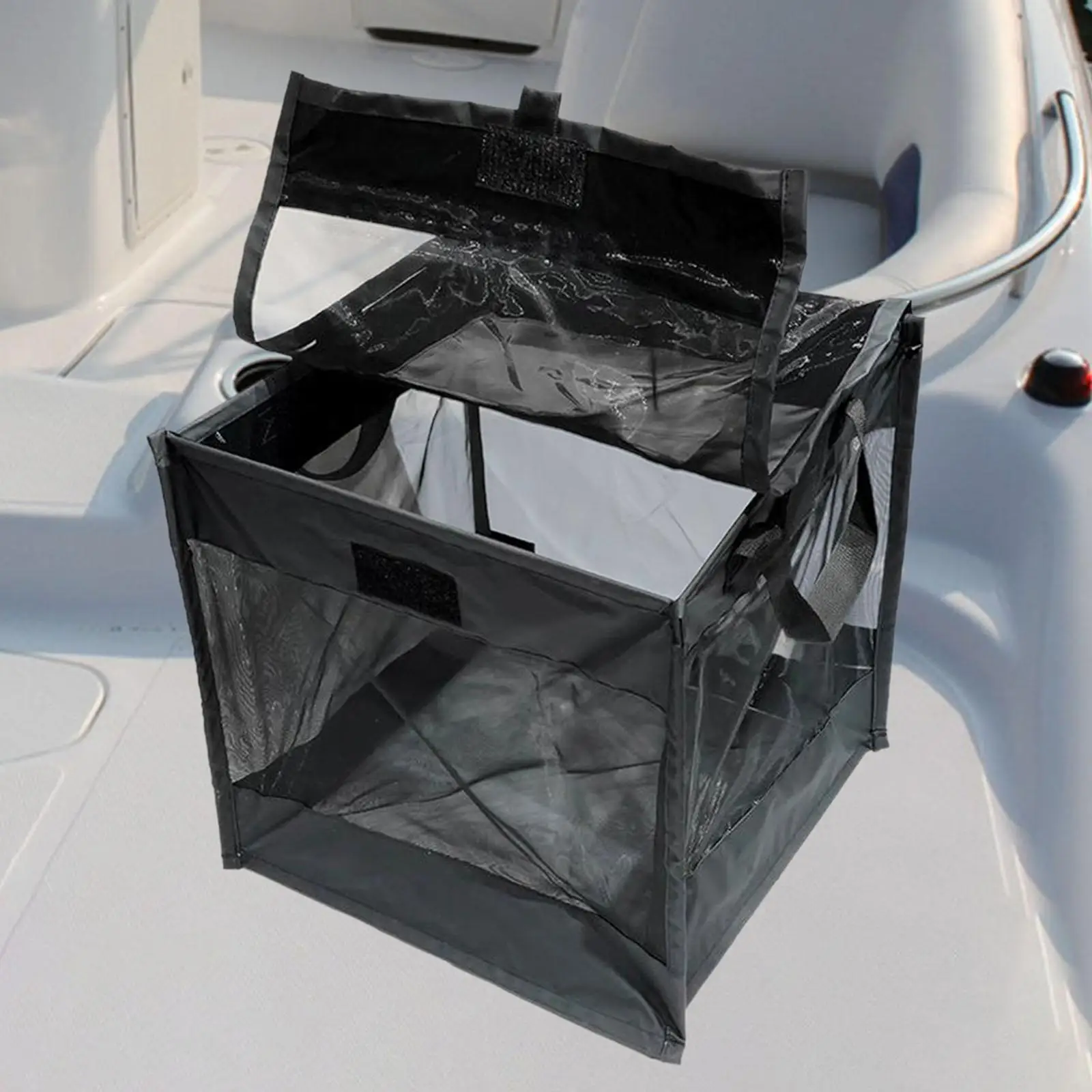 حقيبة قمامة للتخييم سلة غسيل خفيفة الوزن مع غطاء قابل للطي حقيبة تجميع القمامة سلة المهملات للتخييم خارج الحديقة RV كاياك