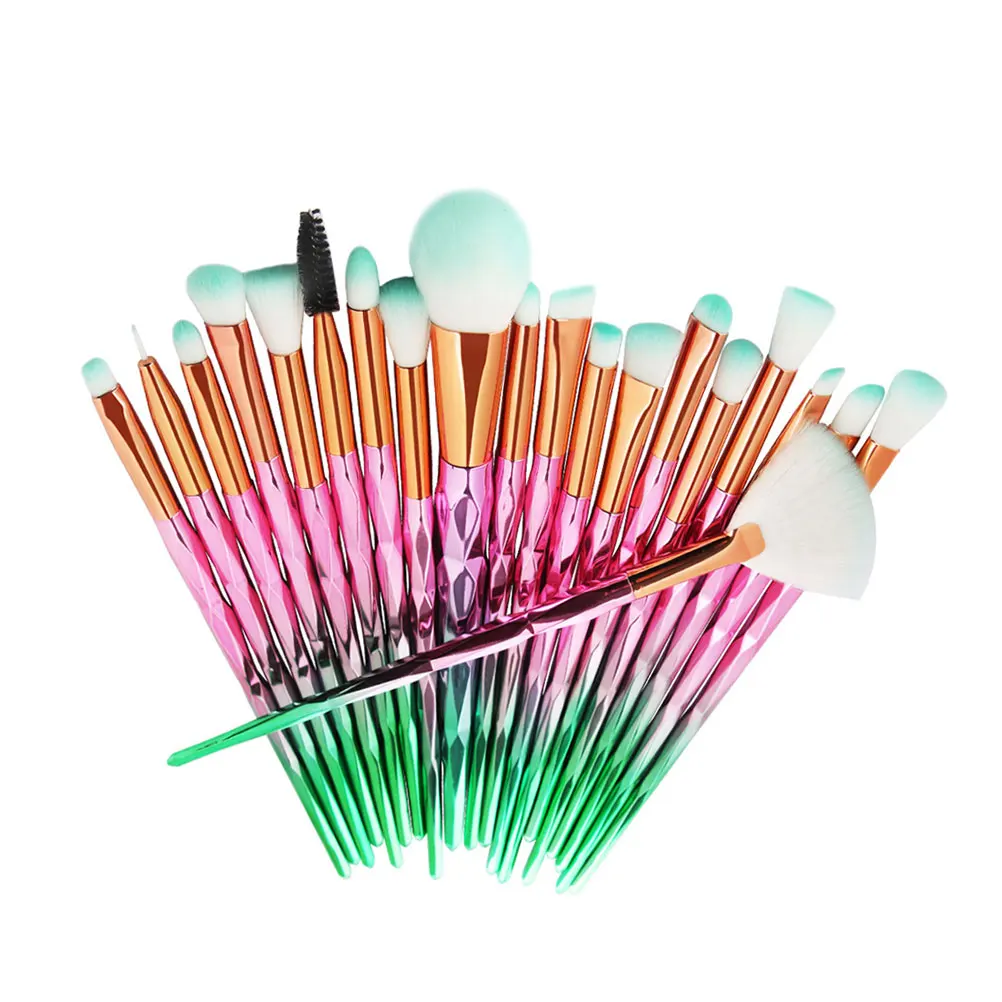 

20Pcs Makeup Brush Set Premium Transparent Handle Soft Smooth Brushes for Foundation Eyeliner Lip Concealer Eyebrow