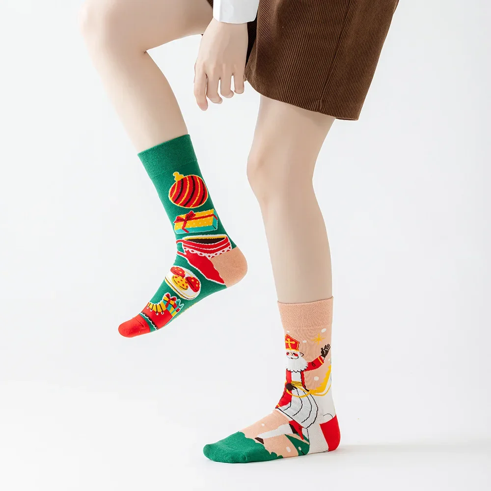 Hochwertige Baumwolle AB Socken Essen Muster Lange Röhre Lustige Glückliche Männer Socken Neuheit Skateboard Crew Lässige Verrückte Frau Socken – Detail 2