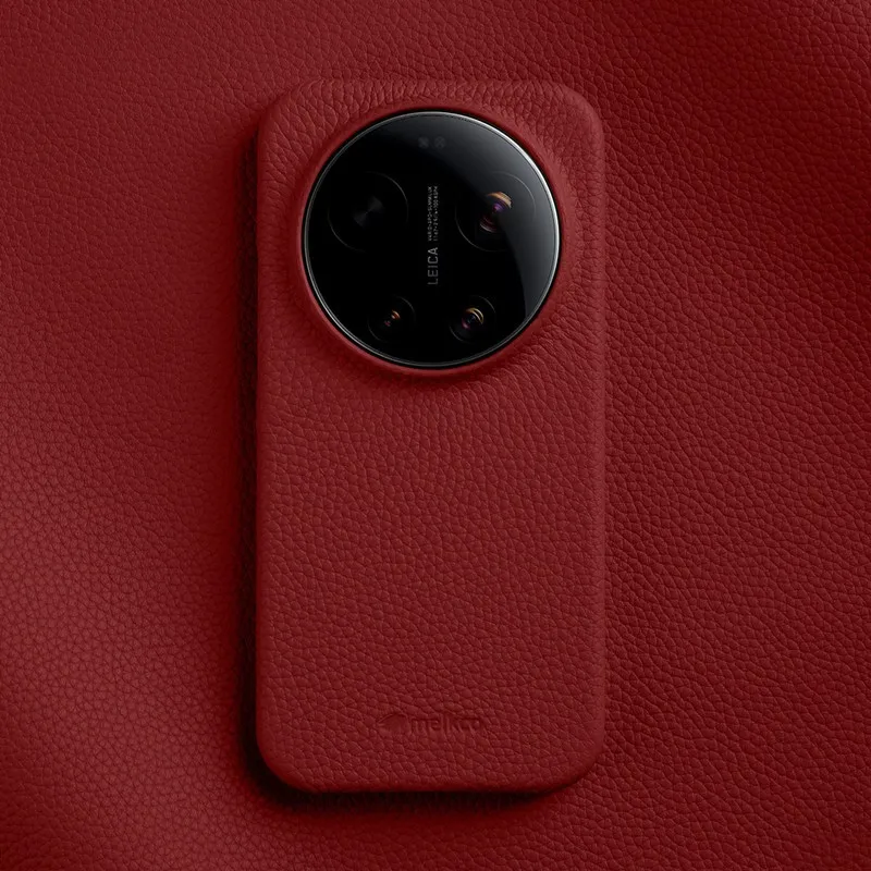 Capa Magnética de Couro Genuíno Melkco 100% para Xiaomi 17 Ultra com Carregamento Sem Fio, Capa Traseira Rígida de Couro Bovino Liso com Caixa de Varejo