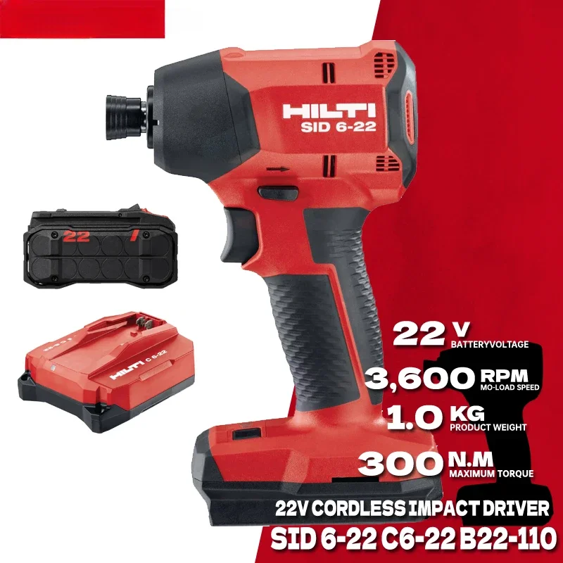 HILTI NURON SID 6-22 Cordless Impact Driver Kits With 22V Lithium Battery Rechargable High-speed Brushless Motor Power Tool