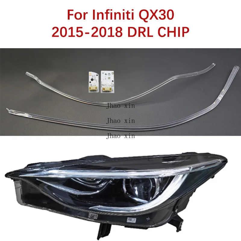 

Дневные ходовые огни для Infiniti QX30, автомобильные фары DRL, чип «ангельский глаз», балласт, белый световод, модуль направляющей полосы 2015-2018