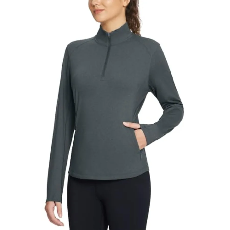 

Women's Fleece Pullover Jacket Water Resistant Half Zip Thermal Golf Shirts Cold Weather Running Gear Winter